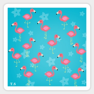 Flamingo pattern Sticker